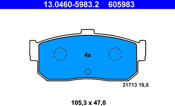 ATE 13.0460-5983.2 - Brake Pad Set, disc brake www.parts5.com