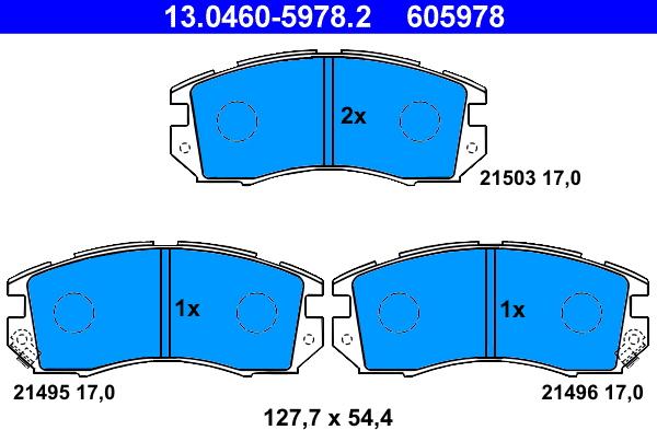 ATE 13.0460-5978.2 - Kit de plaquettes de frein, frein à disque www.parts5.com