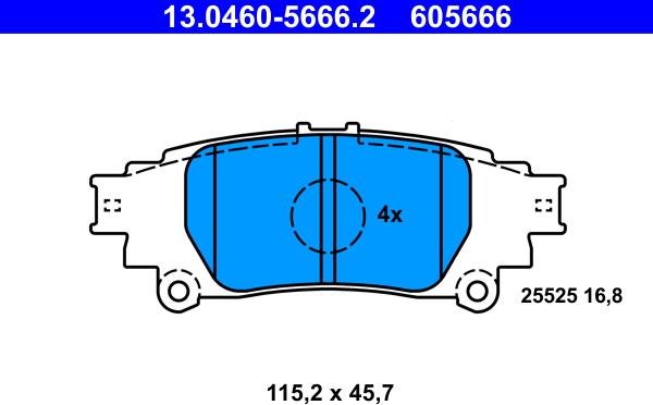 ATE 13.0460-5666.2 - Set placute frana,frana disc www.parts5.com