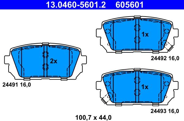 ATE 13.0460-5601.2 - Brake Pad Set, disc brake www.parts5.com