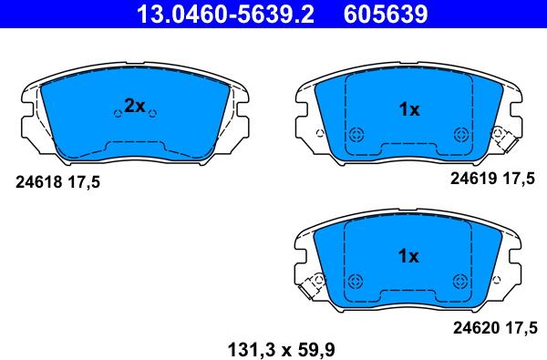 ATE 13.0460-5639.2 - Juego de pastillas de freno www.parts5.com