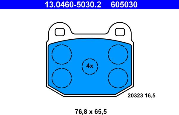 ATE 13.0460-5030.2 - Σετ τακάκια, δισκόφρενα www.parts5.com