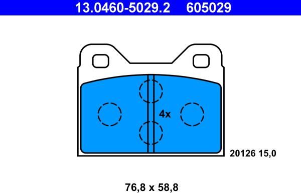 ATE 13.0460-5029.2 - Sada brzdových platničiek kotúčovej brzdy www.parts5.com