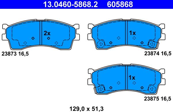 ATE 13.0460-5868.2 - Set placute frana,frana disc www.parts5.com