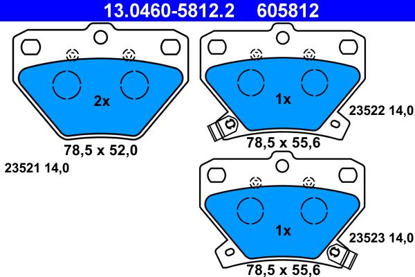 ATE 13.0460-5812.2 - Set placute frana,frana disc www.parts5.com