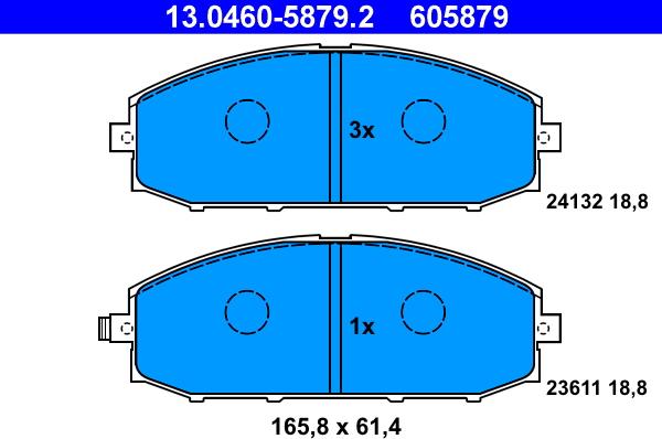 ATE 13.0460-5879.2 - Brake Pad Set, disc brake parts5.com