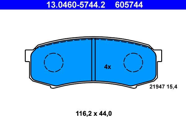 ATE 13.0460-5744.2 - Set placute frana,frana disc www.parts5.com