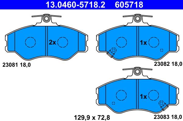 ATE 13.0460-5718.2 - Brake Pad Set, disc brake www.parts5.com