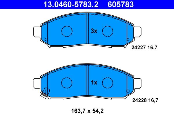 ATE 13.0460-5783.2 - Brake Pad Set, disc brake parts5.com