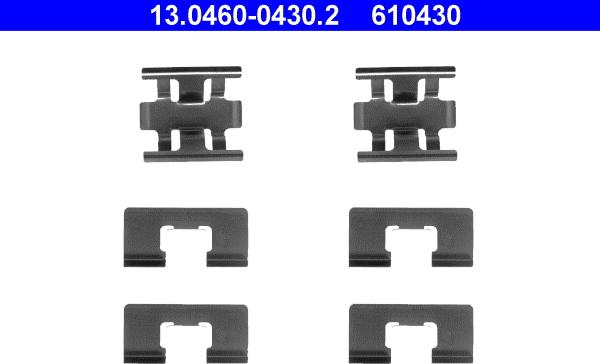 ATE 13.0460-0430.2 - Tartozékkészlet, tárcsafékbetét www.parts5.com