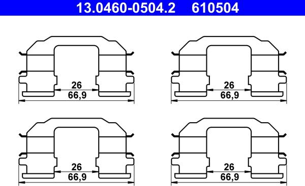 ATE 13.0460-0504.2 - Accessory Kit for disc brake Pads www.parts5.com