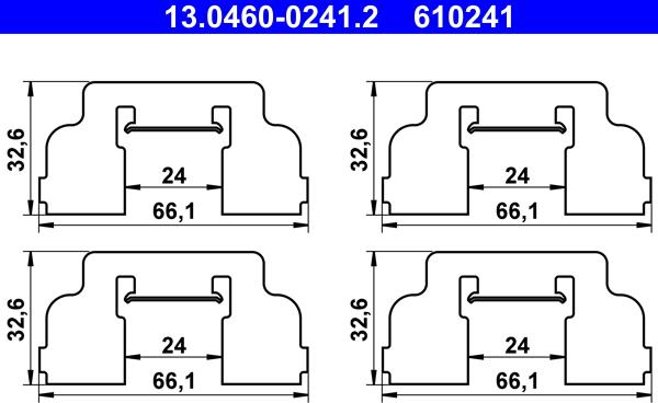 ATE 13.0460-0241.2 - Set accesorii, placute frana www.parts5.com