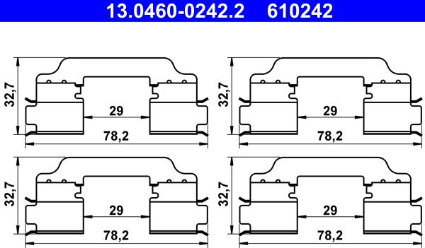 ATE 13.0460-0242.2 - Комплектующие для колодок дискового тормоза www.parts5.com