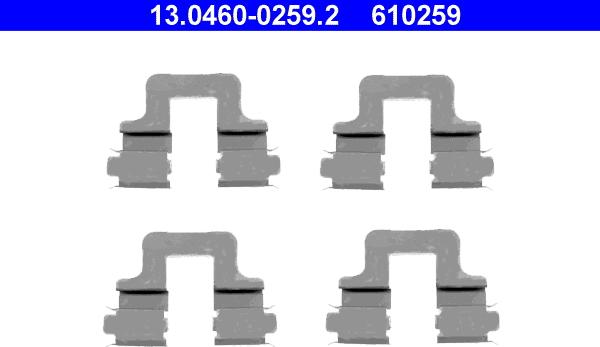 ATE 13.0460-0259.2 - Комплектующие для колодок дискового тормоза www.parts5.com