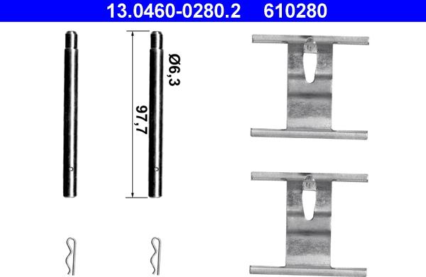 ATE 13.0460-0280.2 - Accessory Kit for disc brake Pads www.parts5.com