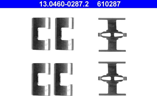 ATE 13.0460-0287.2 - Komplet pribora, obloga disk kočnica www.parts5.com