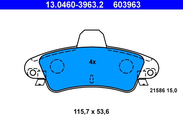 ATE 13.0460-3963.2 - Set placute frana,frana disc www.parts5.com