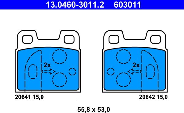 ATE 13.0460-3011.2 - Set placute frana,frana disc www.parts5.com