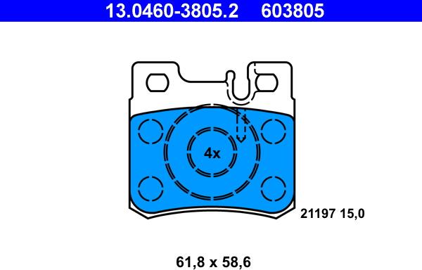 ATE 13.0460-3805.2 - Juego de pastillas de freno www.parts5.com