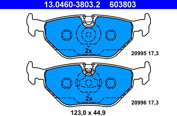 ATE 13.0460-3803.2 - Juego de pastillas de freno www.parts5.com