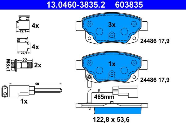 ATE 13.0460-3835.2 - Set placute frana,frana disc www.parts5.com