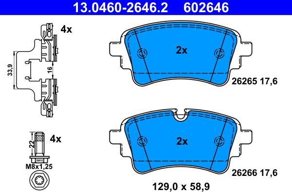 ATE 13.0460-2646.2 - Juego de pastillas de freno www.parts5.com