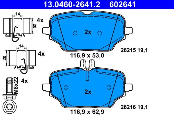 ATE 13046026412 - Brake Pad Set, disc brake www.parts5.com