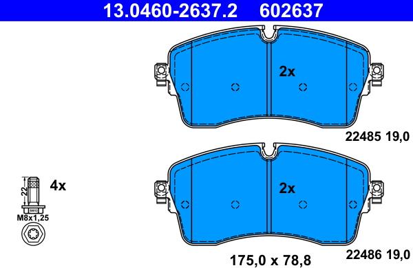 ATE 13046026372 - Brake Pad Set, disc brake www.parts5.com