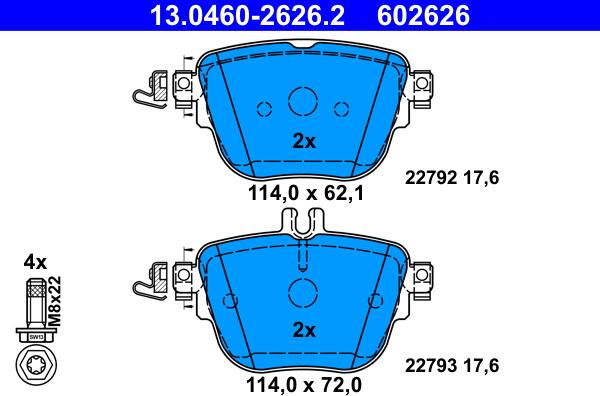 ATE 13.0460-2626.2 - Set placute frana,frana disc www.parts5.com