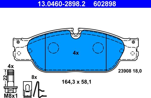 ATE 13.0460-2898.2 - Set placute frana,frana disc www.parts5.com