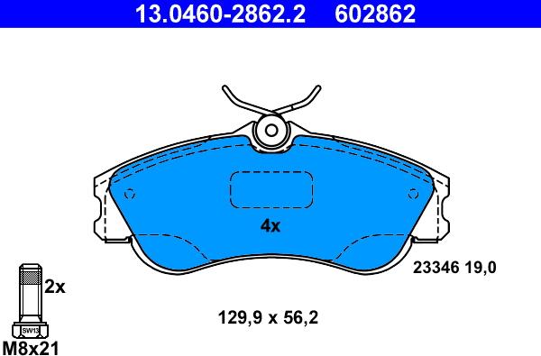 ATE 13.0460-2862.2 - Set placute frana,frana disc www.parts5.com