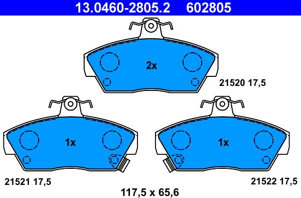 ATE 13.0460-2805.2 - Juego de pastillas de freno www.parts5.com