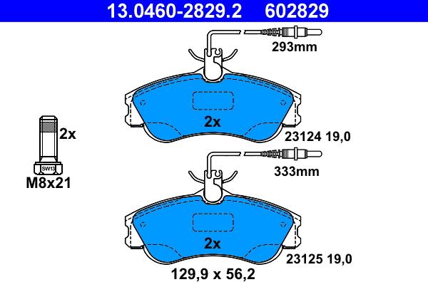 ATE 13.0460-2829.2 - Set placute frana,frana disc www.parts5.com