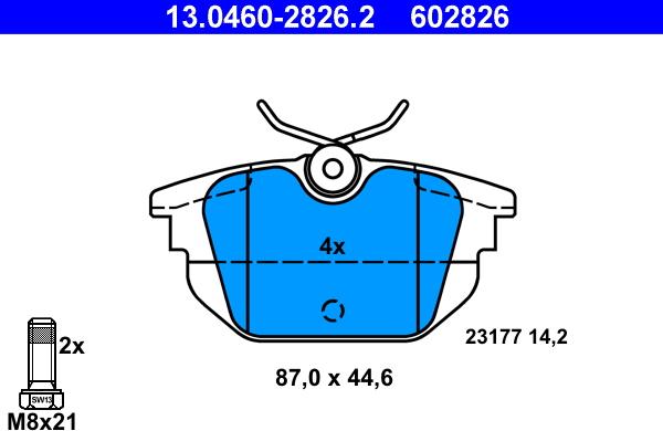 ATE 13.0460-2826.2 - Sada brzdových destiček, kotoučová brzda www.parts5.com