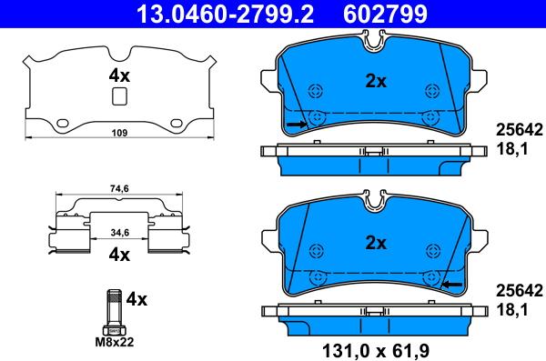 ATE 13.0460-2799.2 - Set placute frana,frana disc www.parts5.com