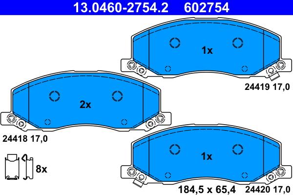 ATE 13.0460-2754.2 - Set placute frana,frana disc www.parts5.com