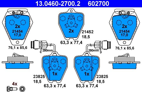 ATE 13.0460-2700.2 - Set placute frana,frana disc www.parts5.com