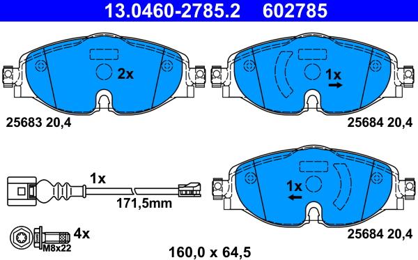 ATE 13.0460-2785.2 - Juego de pastillas de freno www.parts5.com