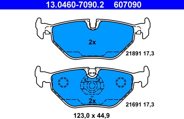 ATE 13.0460-7090.2 - Set placute frana,frana disc www.parts5.com