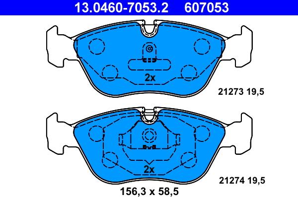 ATE 13.0460-7053.2 - Brake Pad Set, disc brake parts5.com