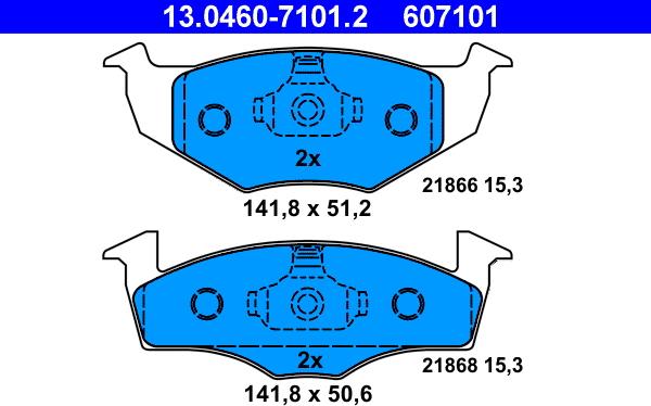 ATE 13.0460-7101.2 - Juego de pastillas de freno www.parts5.com