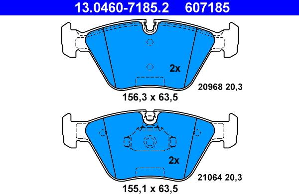 ATE 13.0460-7185.2 - Brake Pad Set, disc brake www.parts5.com