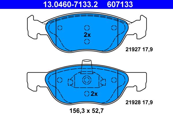 ATE 13.0460-7133.2 - Brake Pad Set, disc brake parts5.com