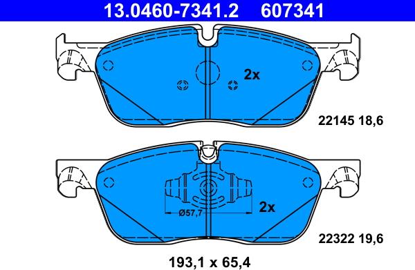 ATE 13.0460-7341.2 - Brake Pad Set, disc brake www.parts5.com