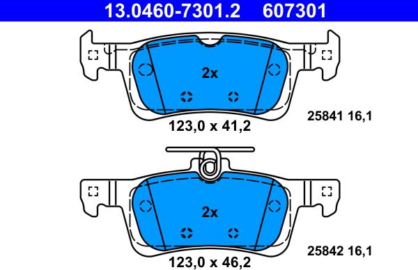 ATE 13.0460-7301.2 - Brake Pad Set, disc brake www.parts5.com