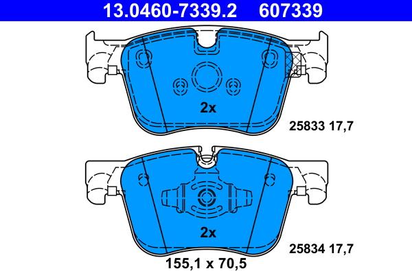 ATE 13.0460-7339.2 - Brake Pad Set, disc brake www.parts5.com