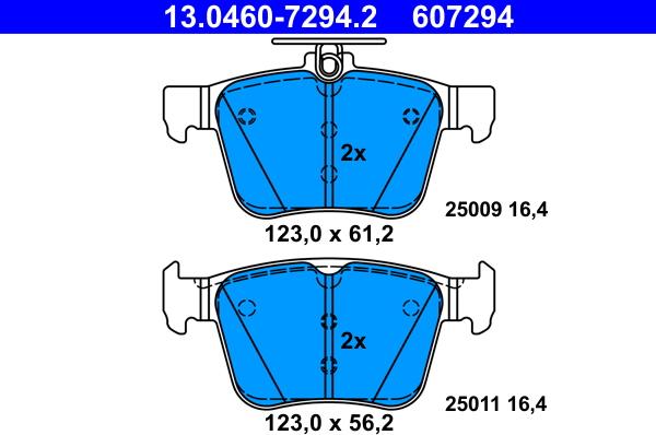 ATE 13.0460-7294.2 - Zestaw klocków hamulcowych, hamulce tarczowe www.parts5.com