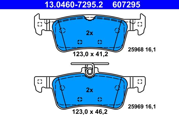 ATE 13.0460-7295.2 - Brake Pad Set, disc brake www.parts5.com