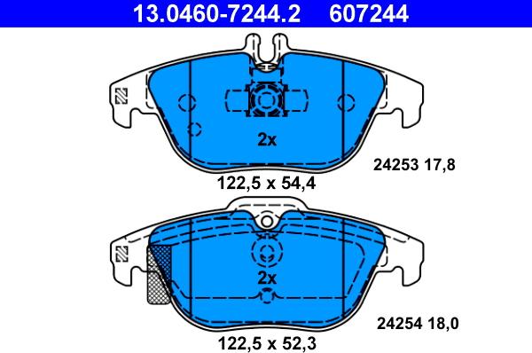 ATE 13.0460-7244.2 - Set placute frana,frana disc www.parts5.com