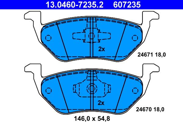 ATE 13.0460-7235.2 - Set placute frana,frana disc www.parts5.com